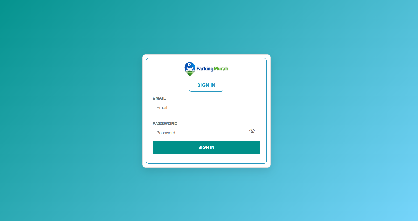 Parking management system screen