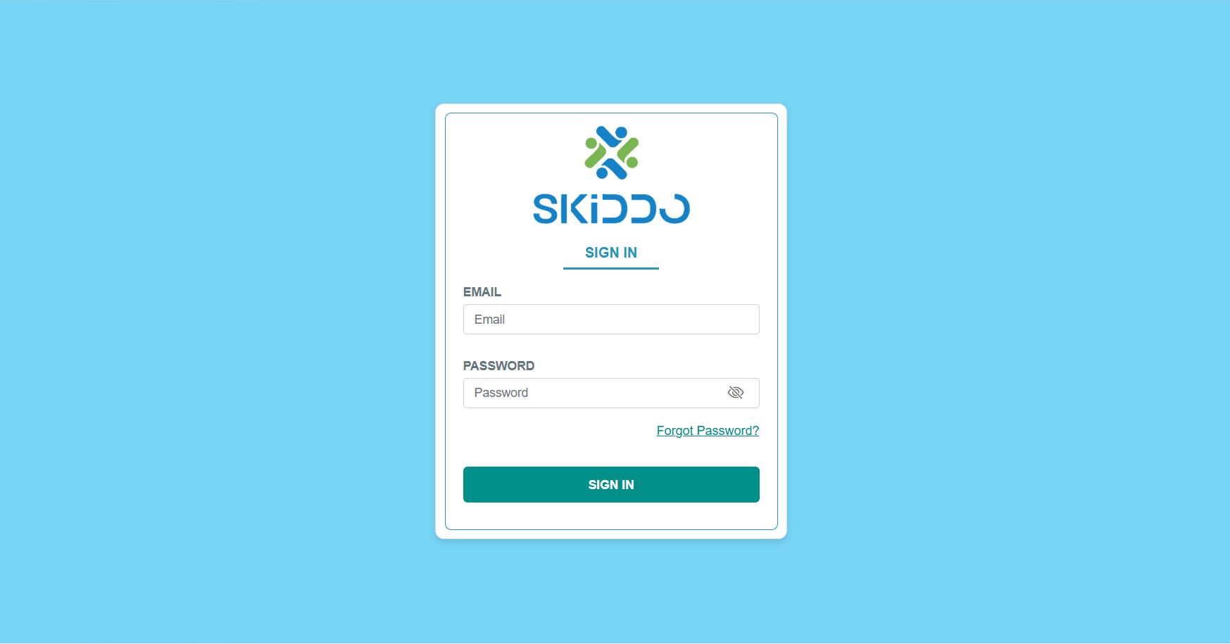 Skiddo application screen